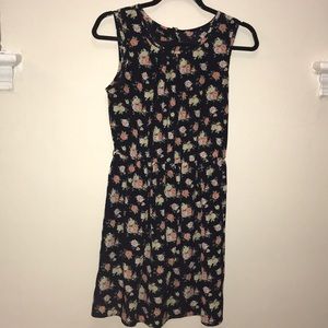Navy blue floral dress